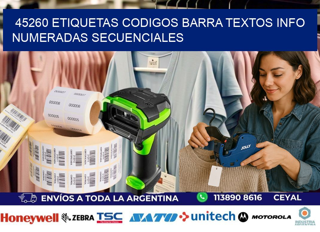 45260 Etiquetas Codigos Barra Textos Info Numeradas Secuenciales