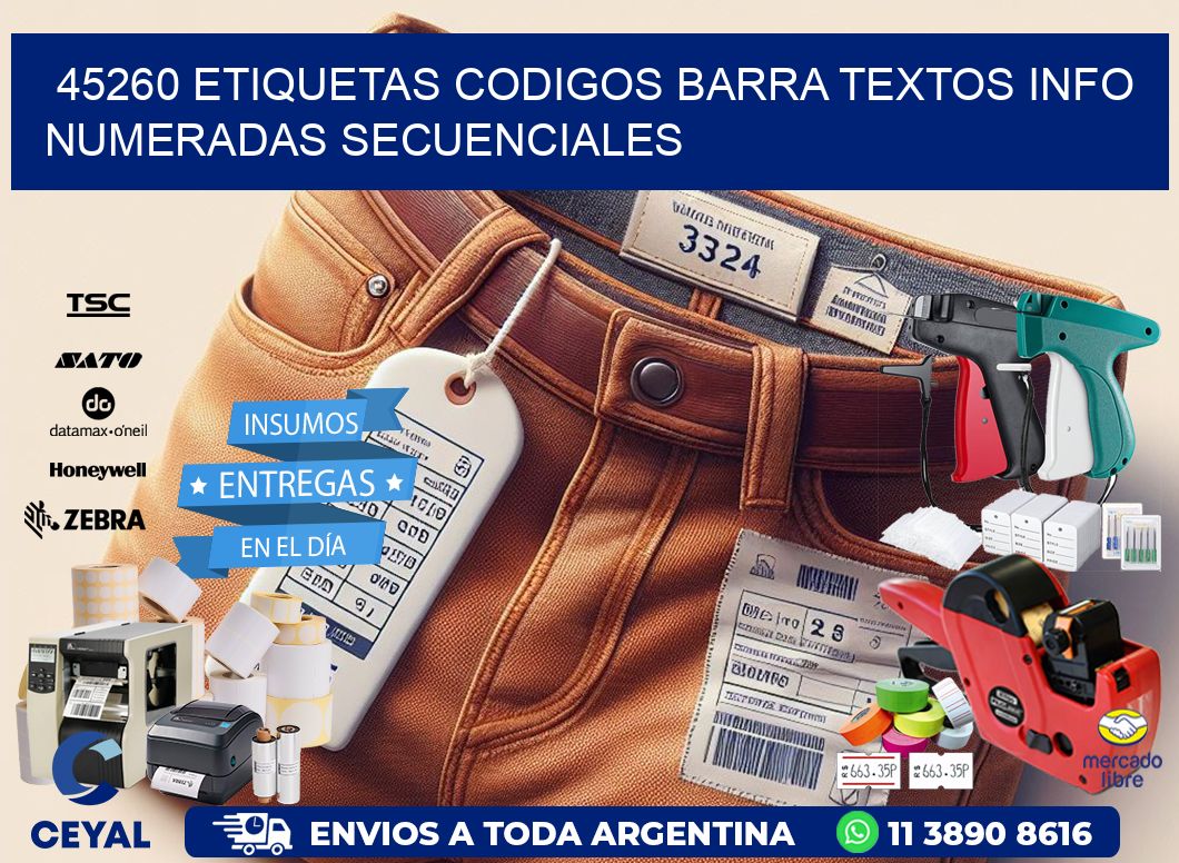 45260 Etiquetas Codigos Barra Textos Info Numeradas Secuenciales