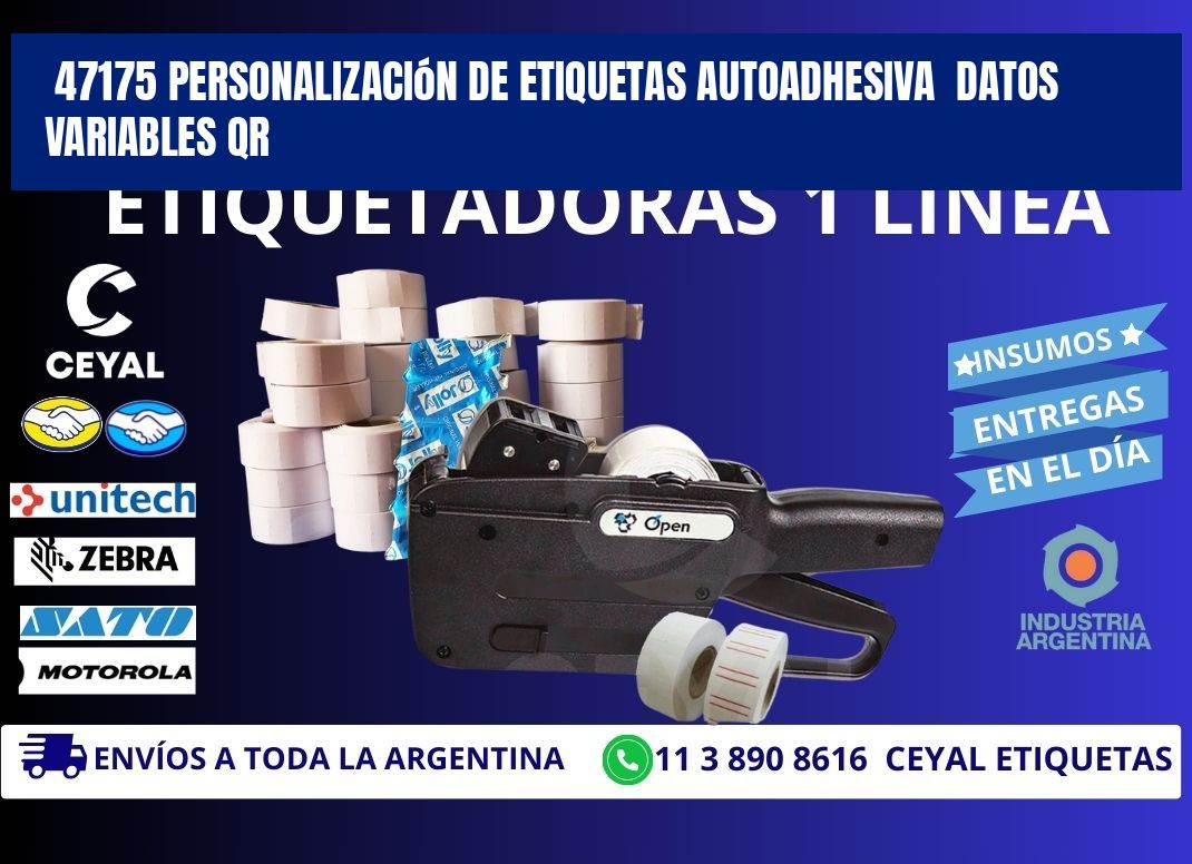 47175 Personalización de etiquetas autoadhesiva  datos variables QR