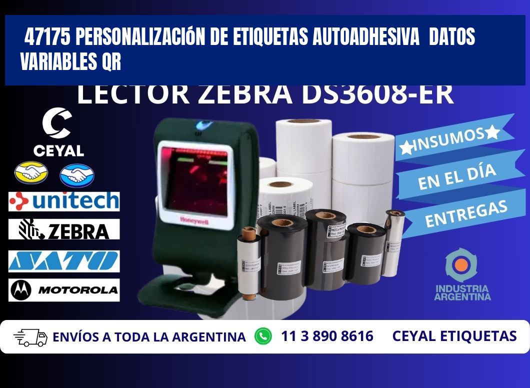 47175 Personalización de etiquetas autoadhesiva  datos variables QR