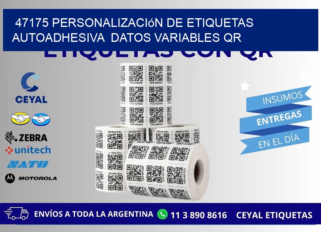 47175 Personalización de etiquetas autoadhesiva  datos variables QR