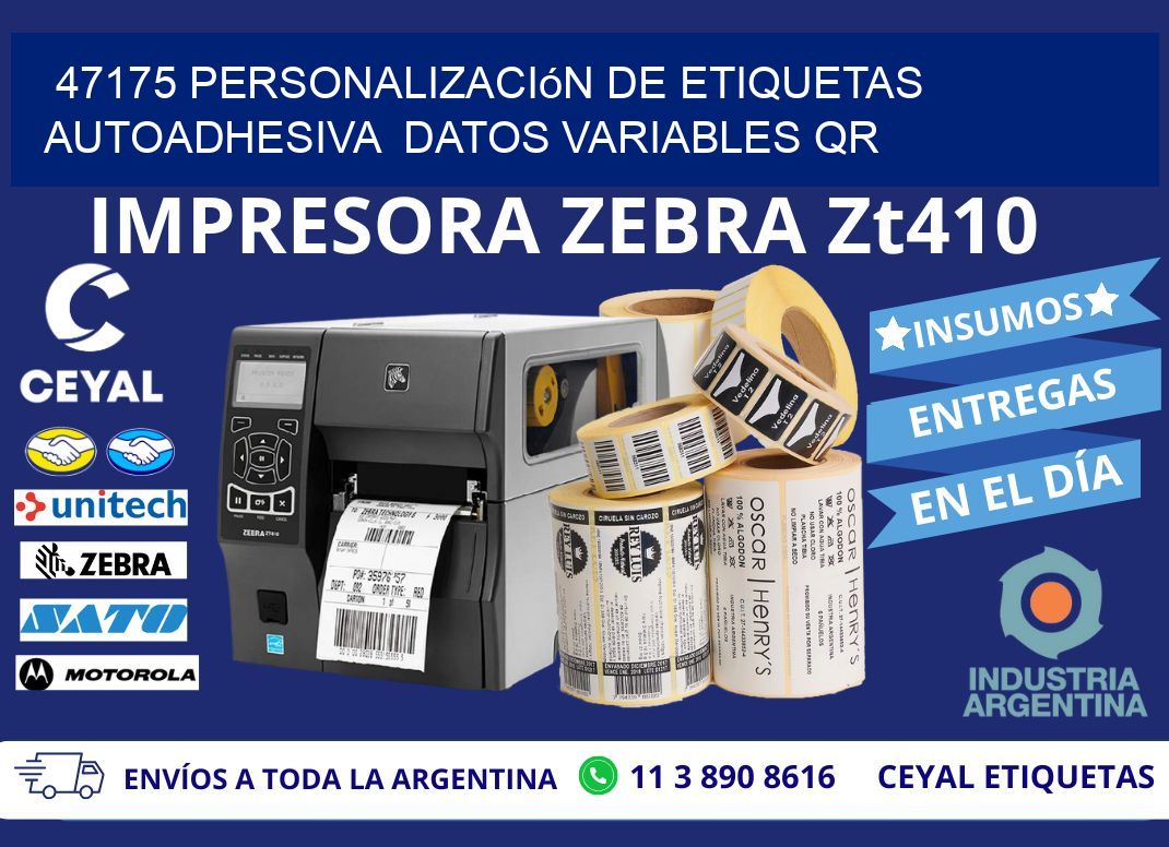 47175 Personalización de etiquetas autoadhesiva  datos variables QR