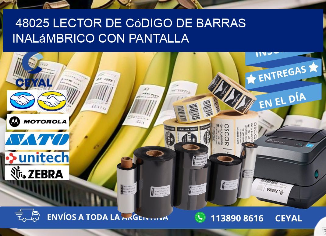 48025 Lector de código de barras inalámbrico con Pantalla