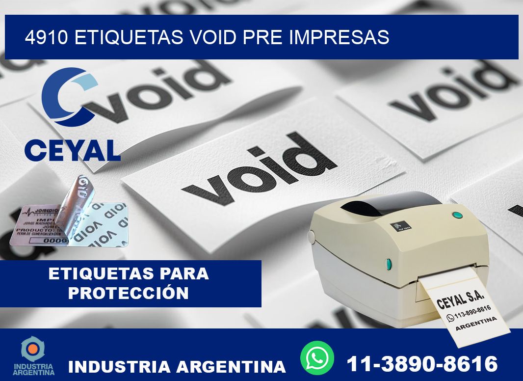 4910 etiquetas void pre impresas