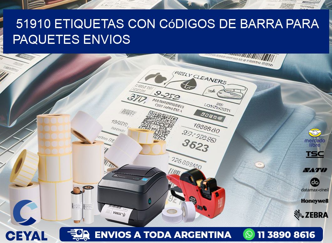 51910 etiquetas con códigos de barra para paquetes envios