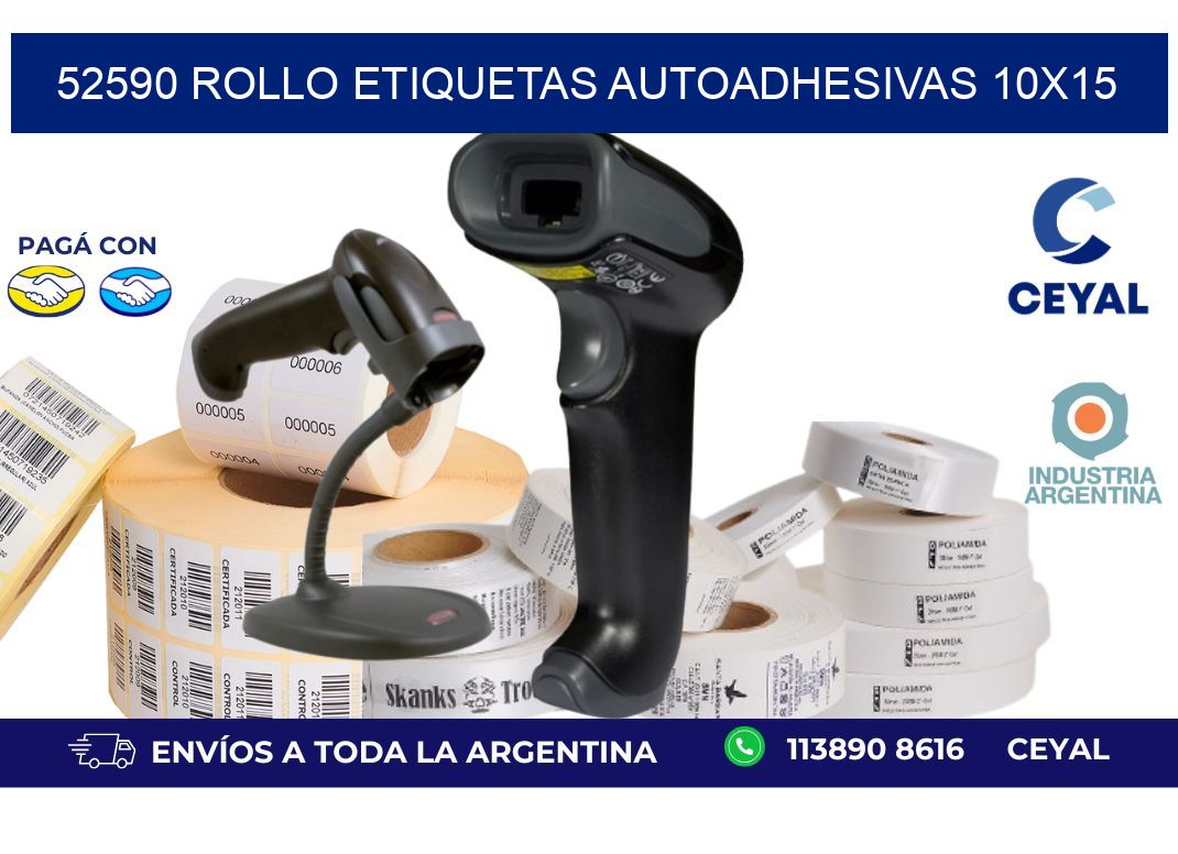 52590 Rollo Etiquetas autoadhesivas 10x15