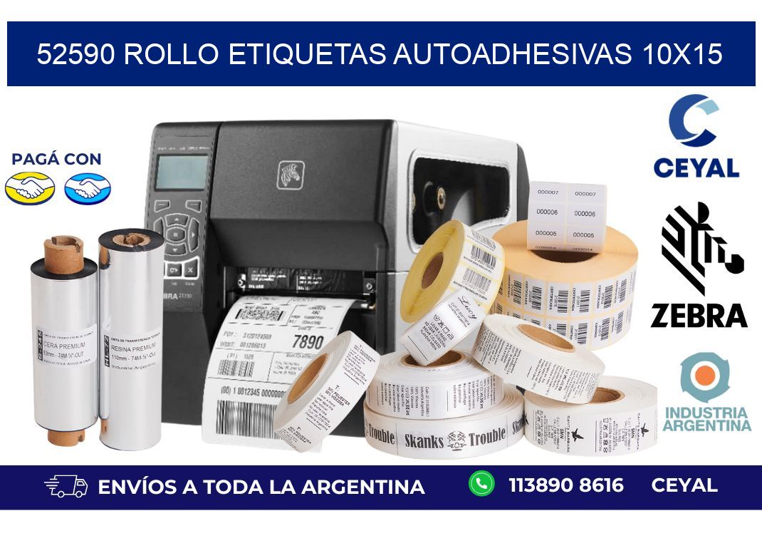 52590 Rollo Etiquetas autoadhesivas 10x15