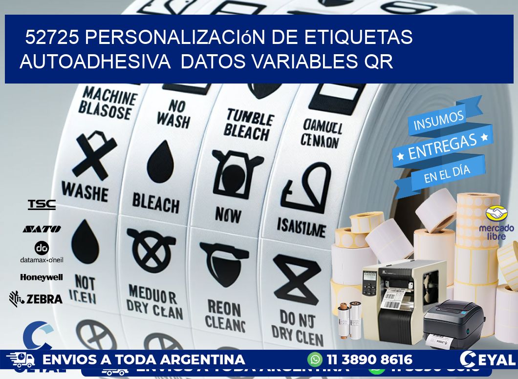 52725 Personalización de etiquetas autoadhesiva datos variables QR
