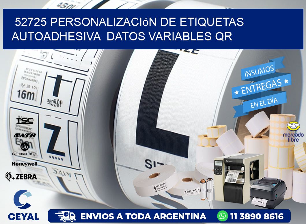 52725 Personalización de etiquetas autoadhesiva datos variables QR
