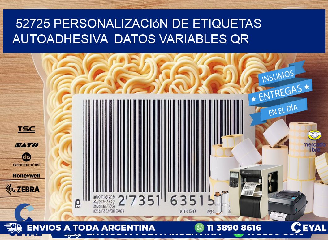 52725 Personalización de etiquetas autoadhesiva datos variables QR