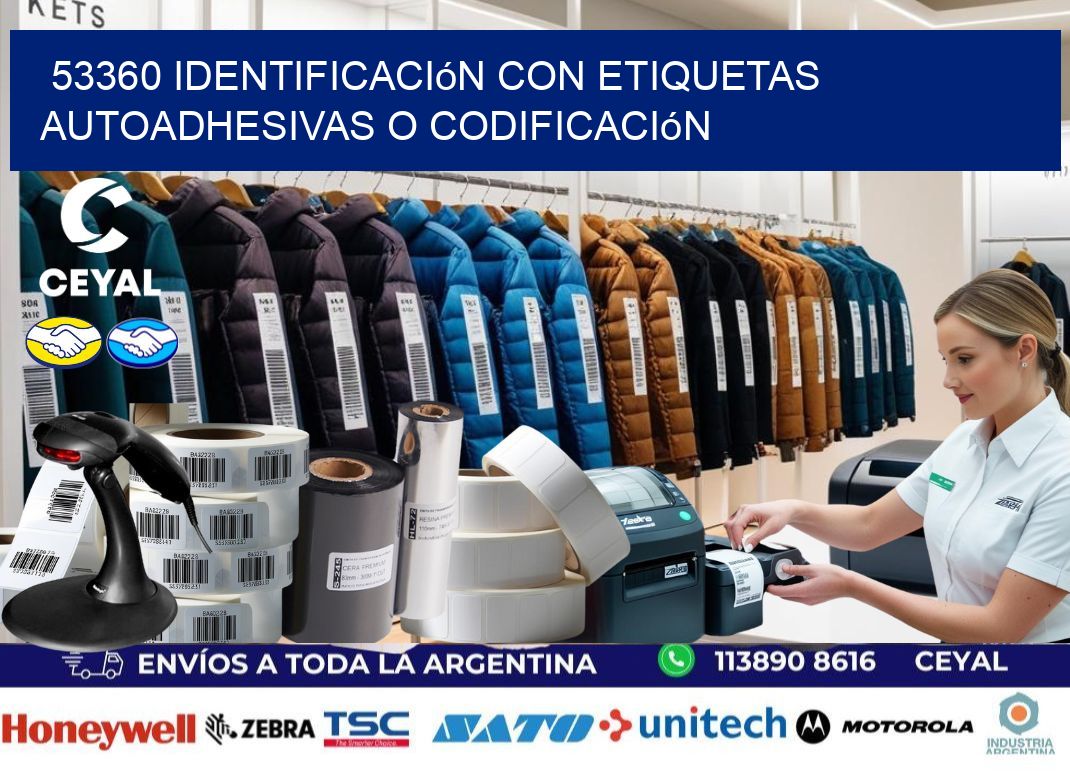 53360 identificación con etiquetas autoadhesivas o codificación