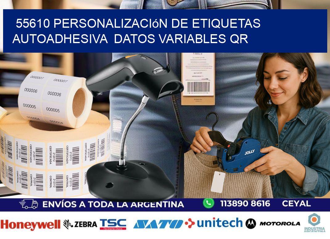 55610 Personalización de etiquetas autoadhesiva datos variables QR
