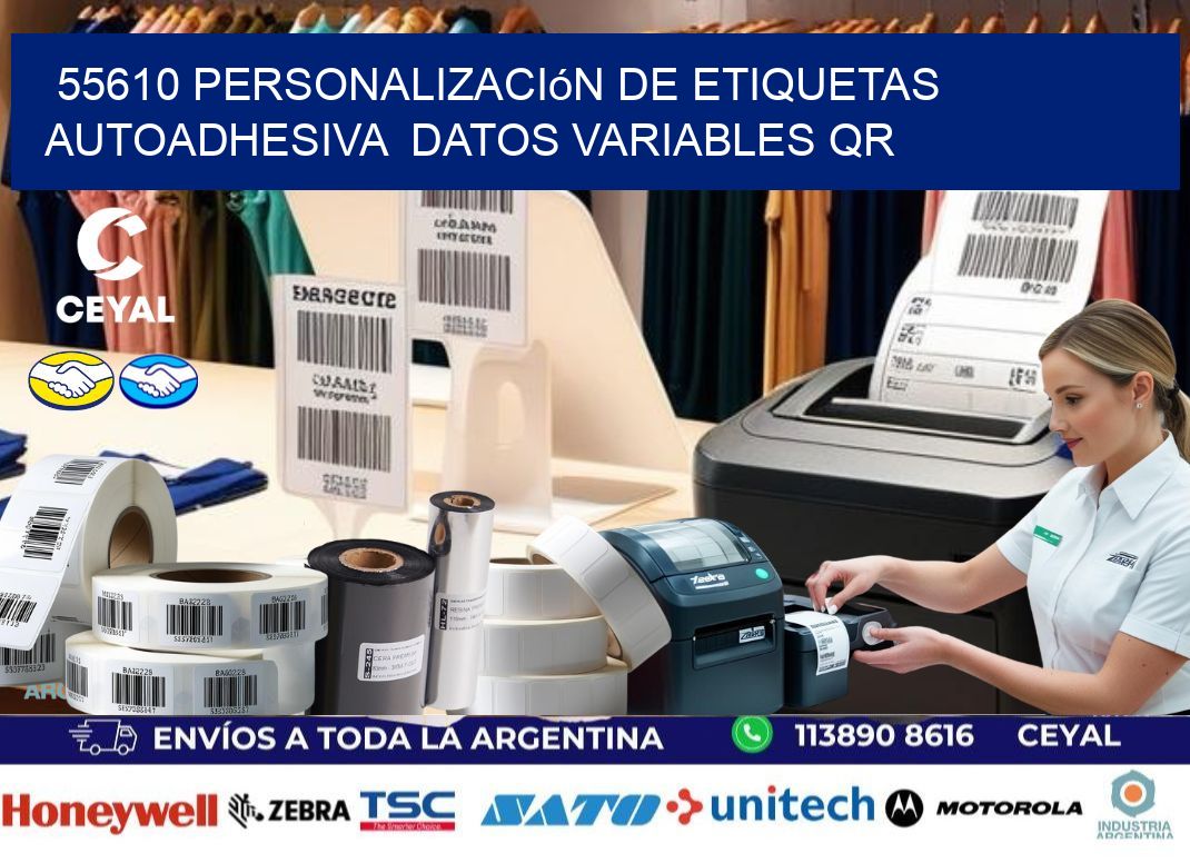 55610 Personalización de etiquetas autoadhesiva  datos variables QR