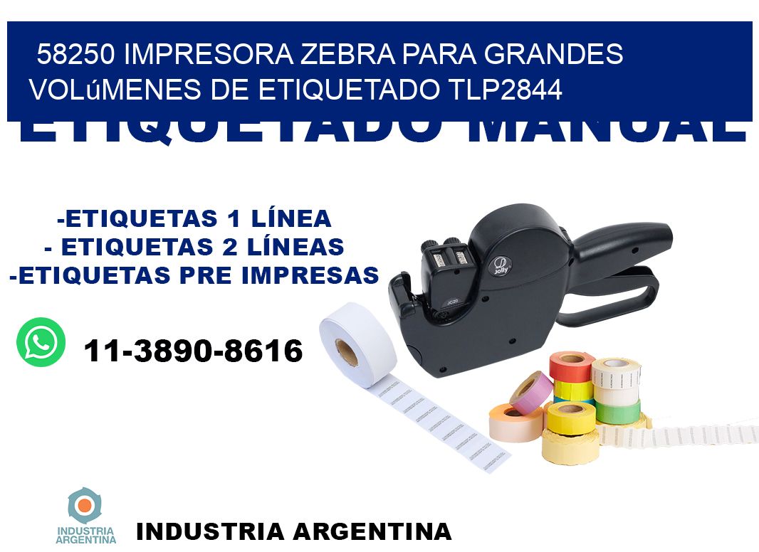 58250 impresora Zebra para grandes volúmenes de etiquetado TLP2844