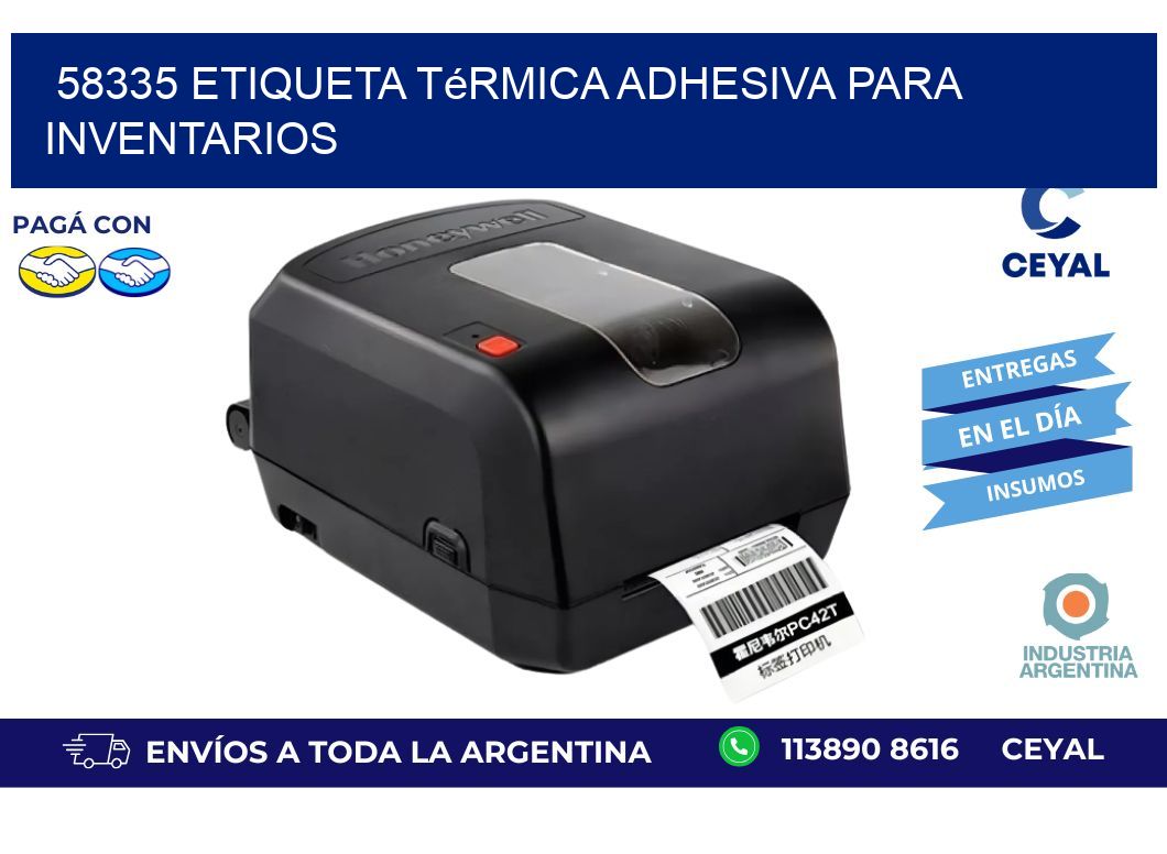 58335 Etiqueta térmica adhesiva para Inventarios
