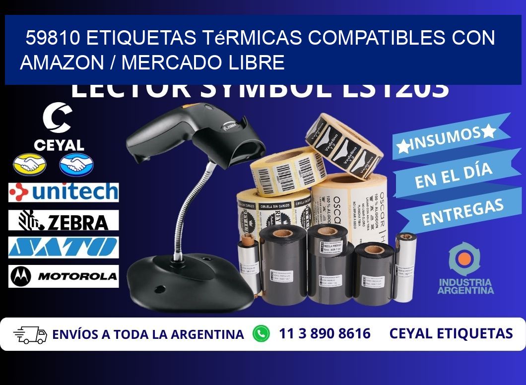 59810 etiquetas térmicas compatibles con Amazon / Mercado Libre