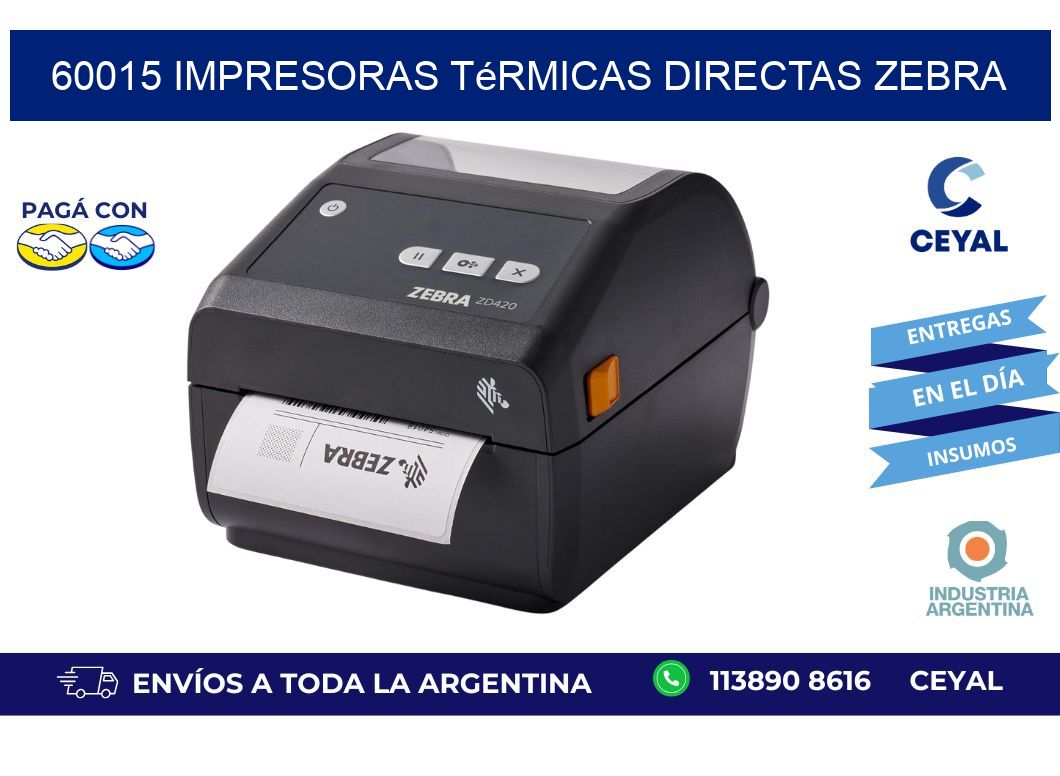 60015 impresoras térmicas directas zebra