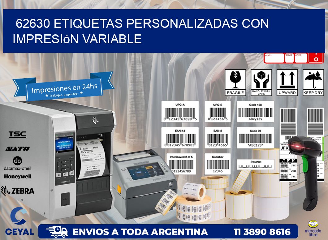 62630 etiquetas personalizadas con impresión variable