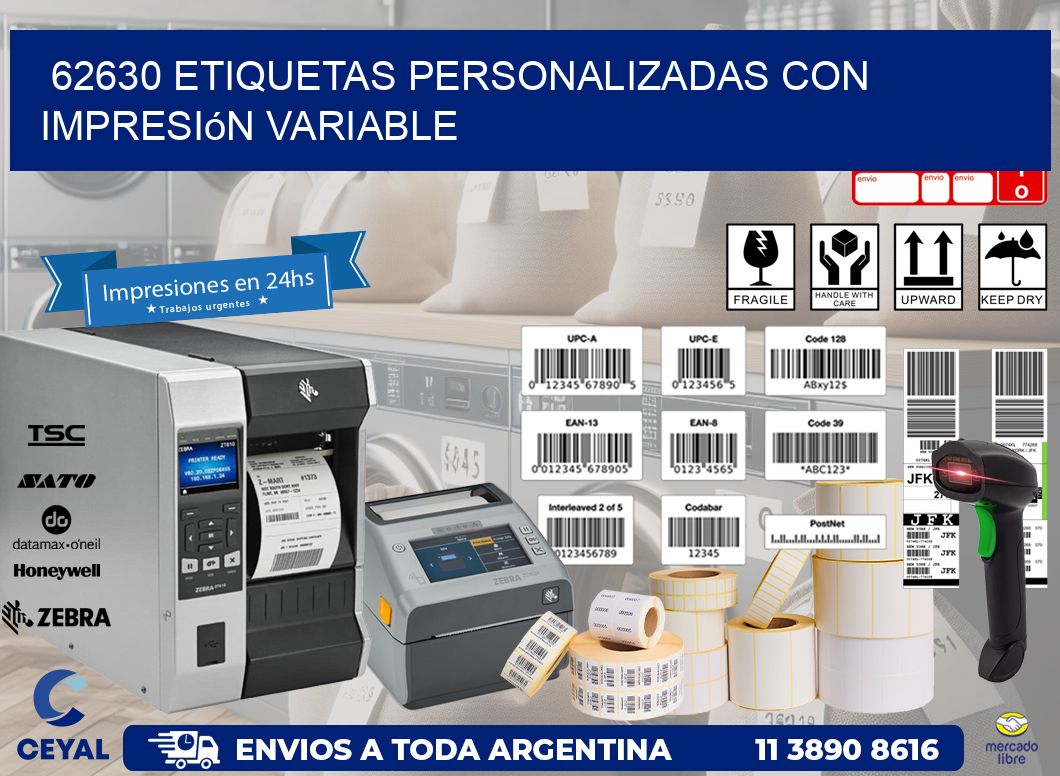 62630 etiquetas personalizadas con impresión variable
