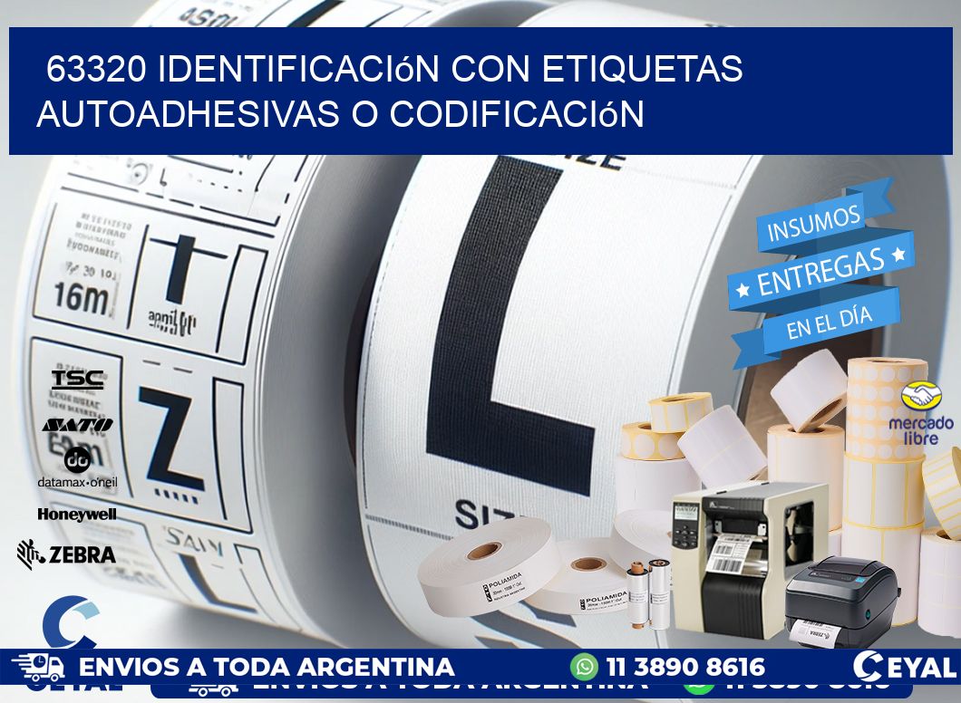 63320 identificación con etiquetas autoadhesivas o codificación