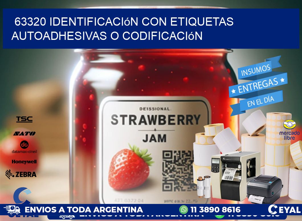 63320 identificación con etiquetas autoadhesivas o codificación