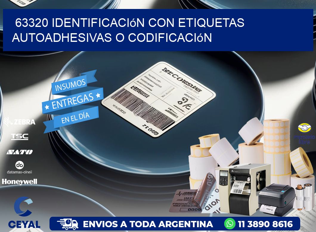 63320 identificación con etiquetas autoadhesivas o codificación