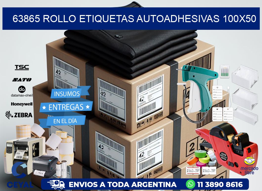 63865 Rollo Etiquetas autoadhesivas 100×50