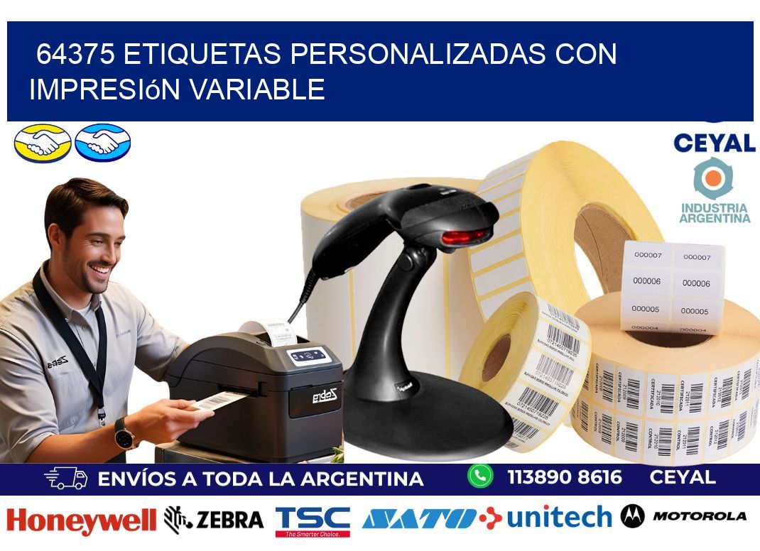 64375 etiquetas personalizadas con impresión variable