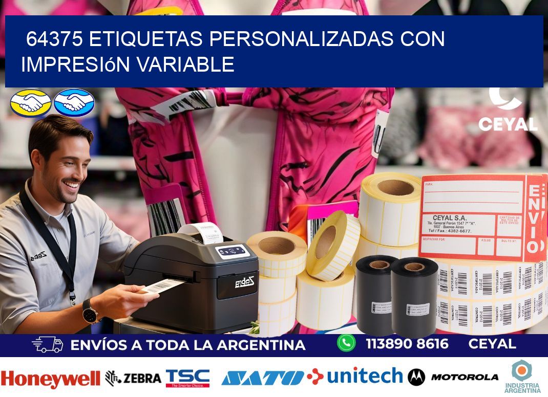 64375 etiquetas personalizadas con impresión variable