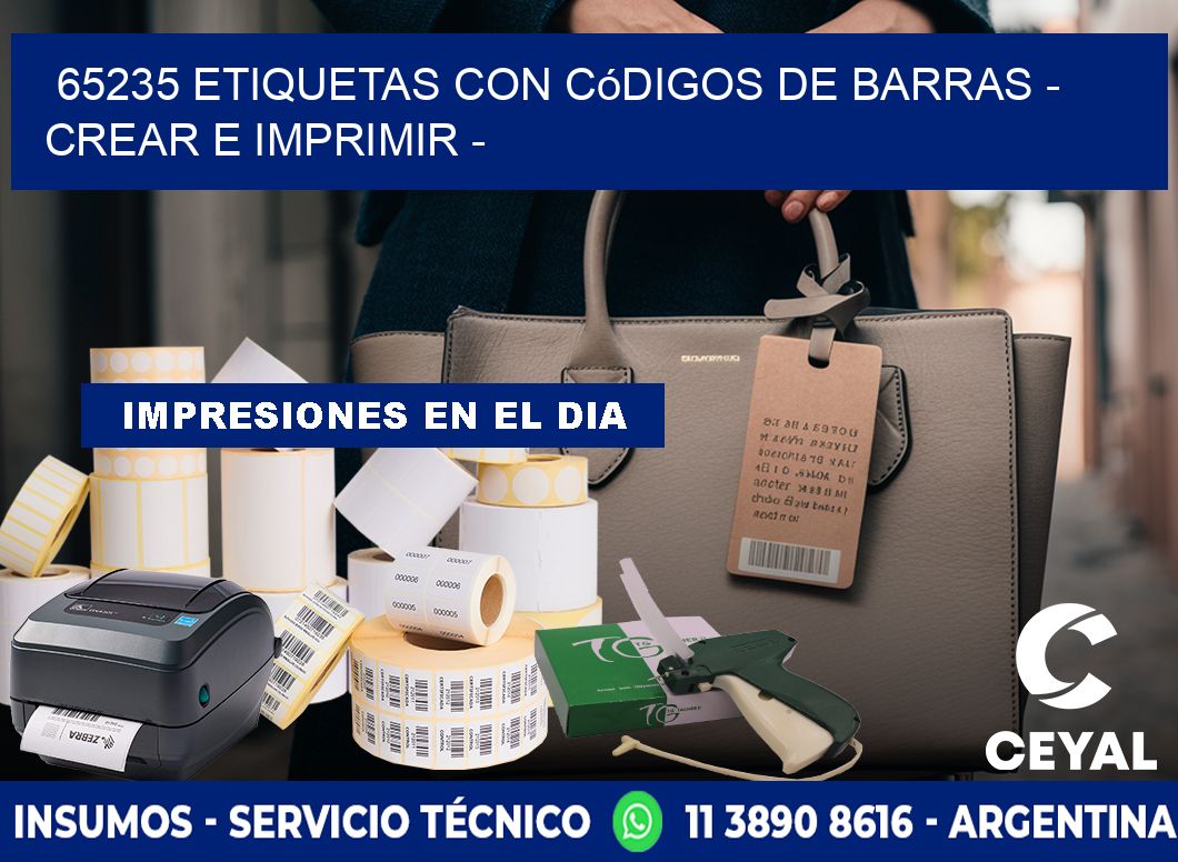 65235 etiquetas con códigos de barras - Crear e imprimir -