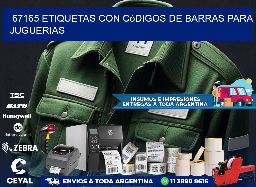67165 etiquetas con códigos de barras para juguerias