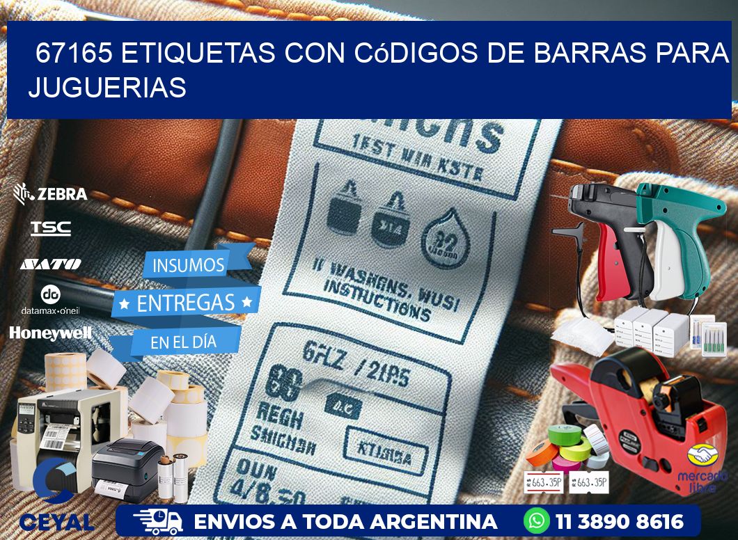 67165 etiquetas con códigos de barras para juguerias
