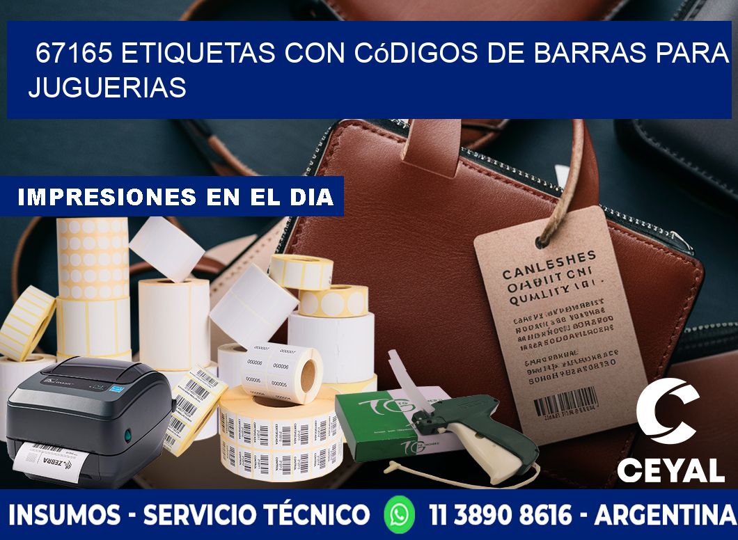 67165 etiquetas con códigos de barras para juguerias