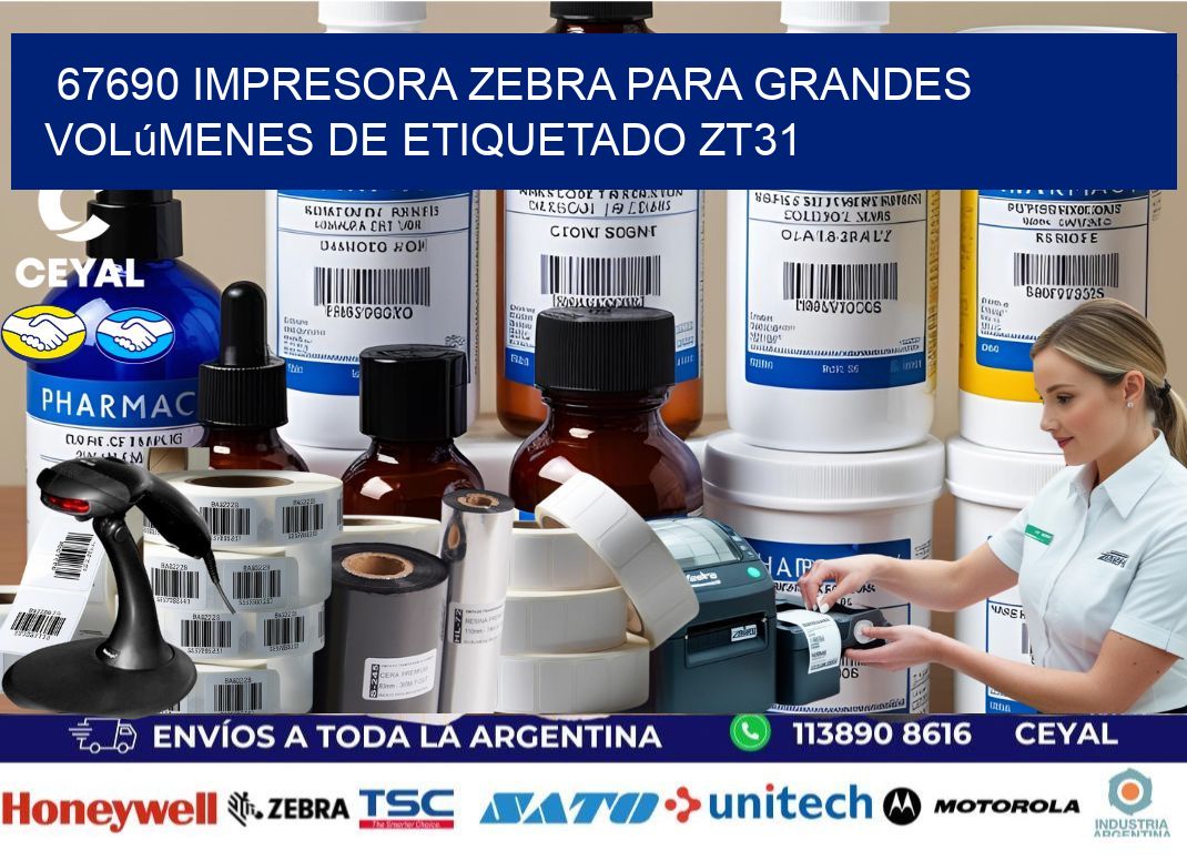 67690 impresora Zebra para grandes volúmenes de etiquetado ZT31