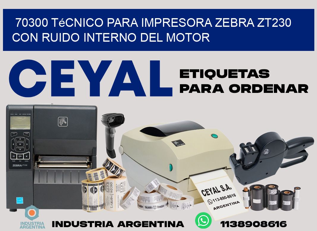 70300 técnico para impresora zebra zt230 con ruido interno del motor