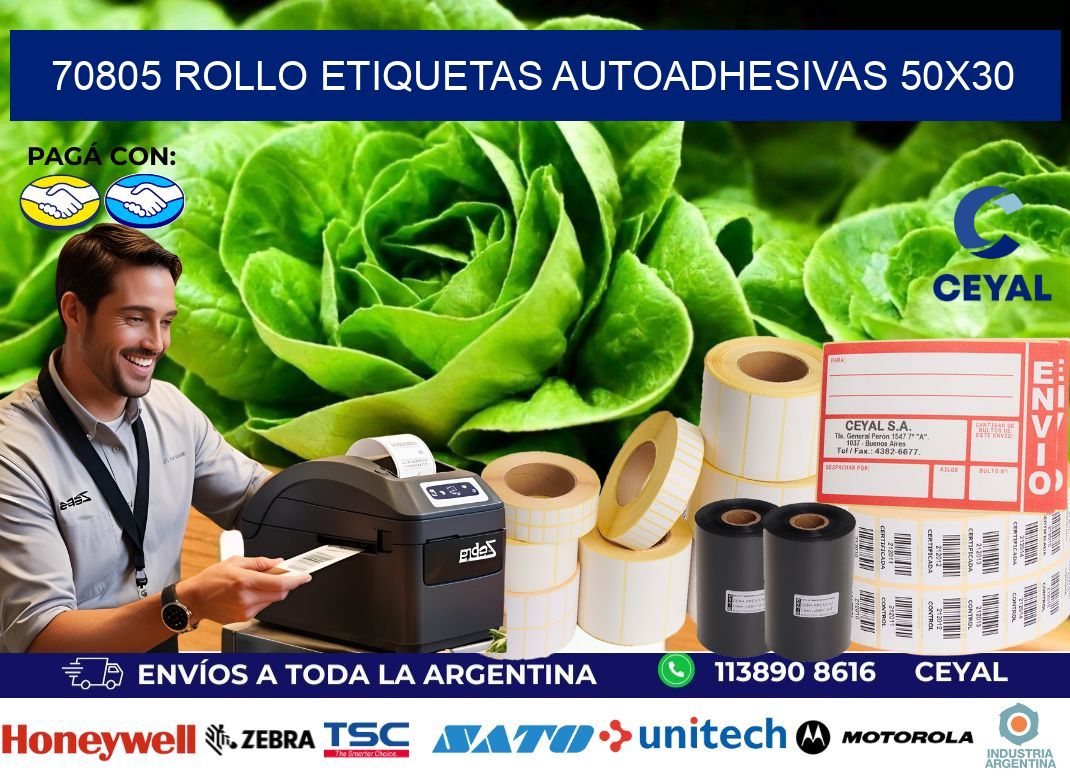 70805 Rollo Etiquetas autoadhesivas 50×30