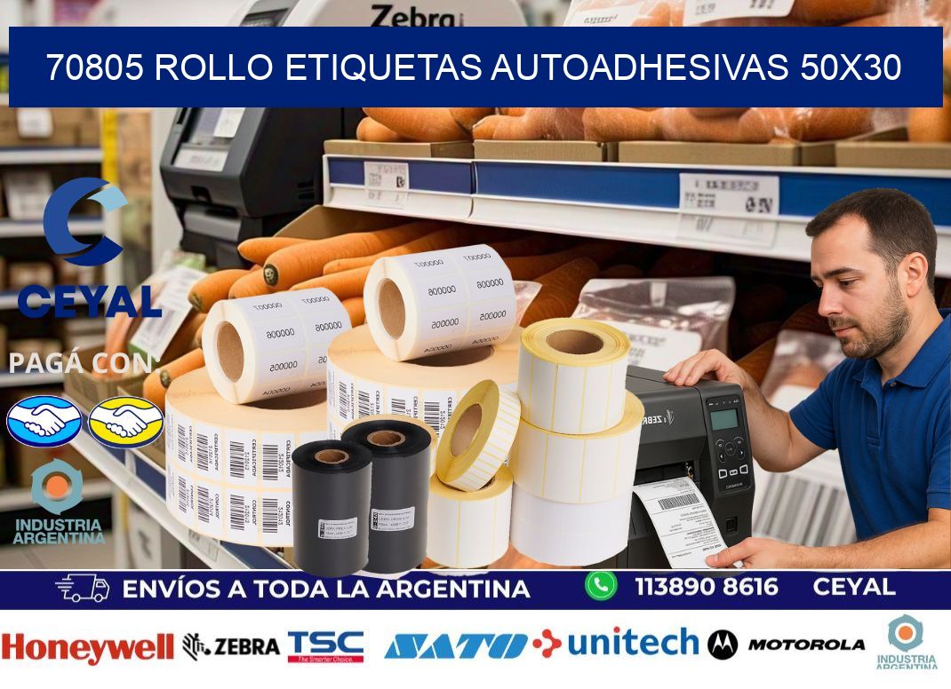 70805 Rollo Etiquetas autoadhesivas 50x30