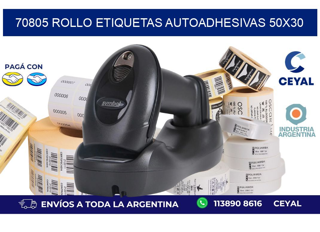 70805 Rollo Etiquetas autoadhesivas 50x30