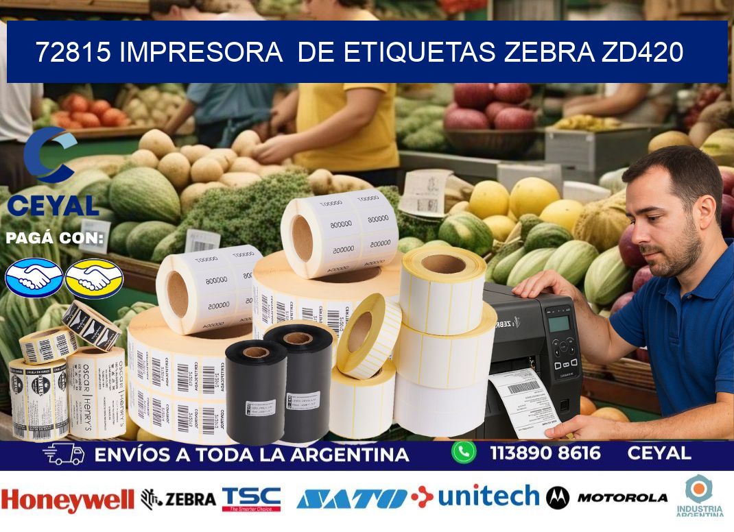 72815 impresora de etiquetas Zebra ZD420
