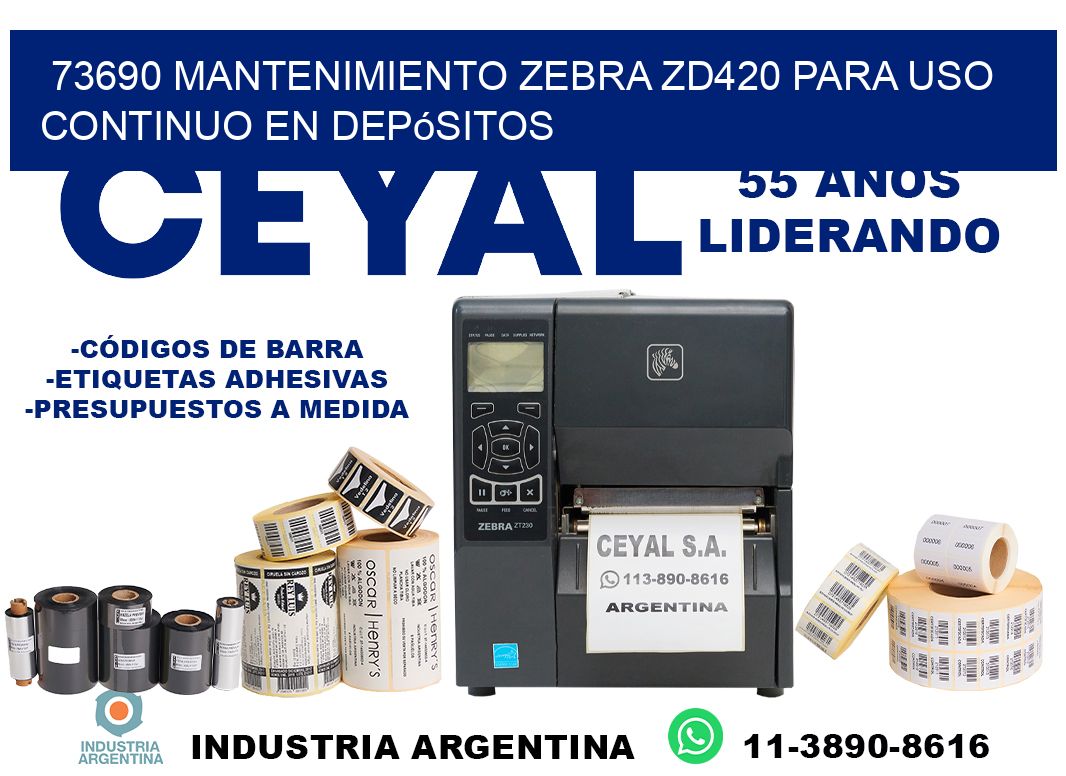 73690 mantenimiento zebra zd420 para uso continuo en depósitos
