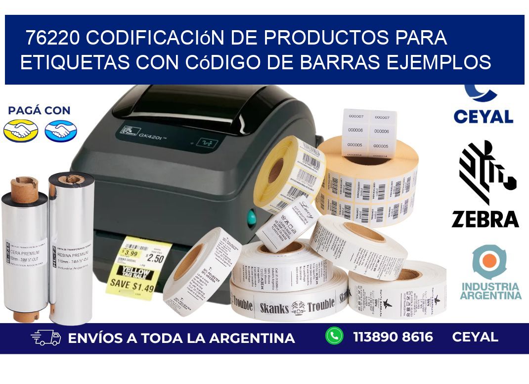 76220 Codificación de productos para etiquetas con código de barras ejemplos