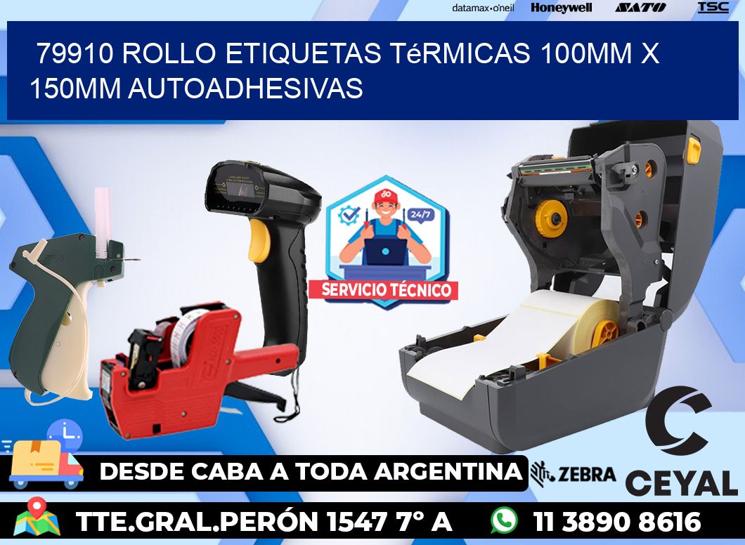 79910 Rollo Etiquetas Térmicas 100mm X 150mm Autoadhesivas