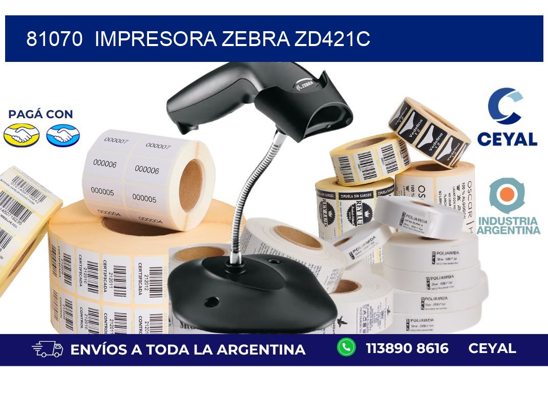 81070  Impresora Zebra zd421c