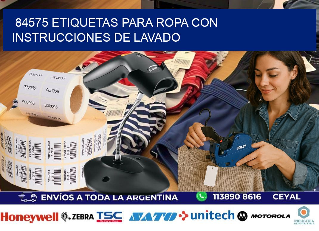 84575 etiquetas para ropa con instrucciones de lavado