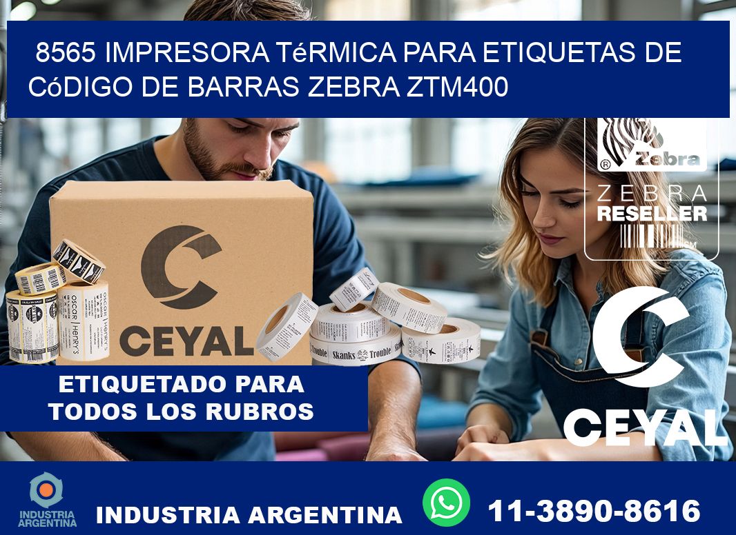8565 impresora térmica para etiquetas de código de barras Zebra ZTM400