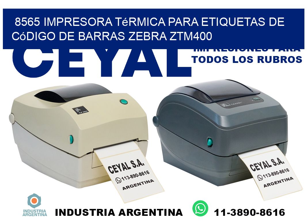 8565 impresora térmica para etiquetas de código de barras Zebra ZTM400