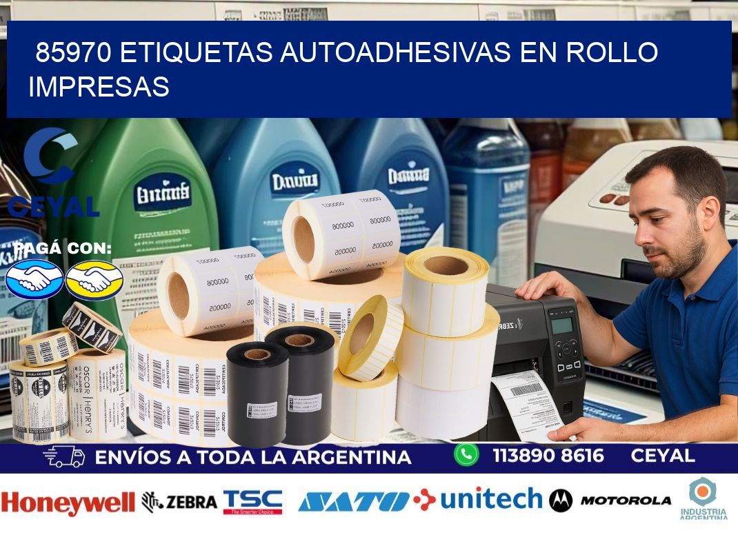85970 Etiquetas autoadhesivas en rollo impresas