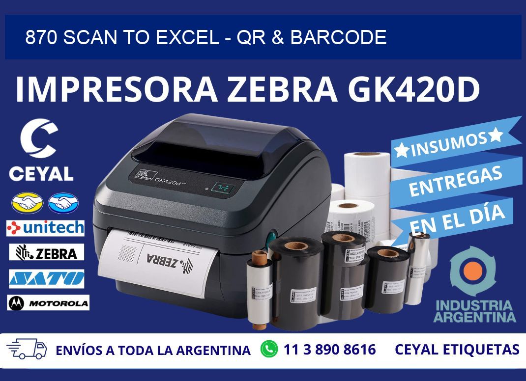 870 Scan to Excel - QR & Barcode