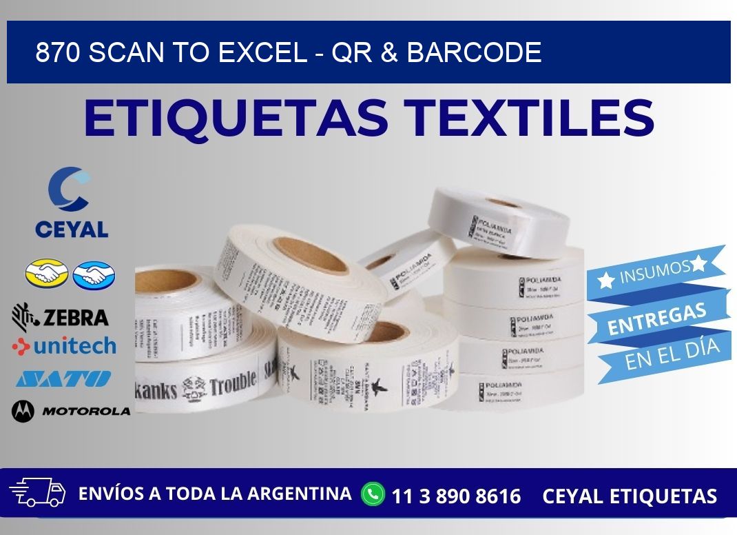 870 Scan to Excel - QR & Barcode
