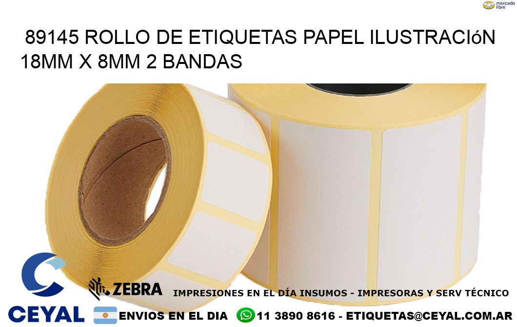 89145 Rollo de Etiquetas Papel Ilustración 18mm x 8mm 2 Bandas
